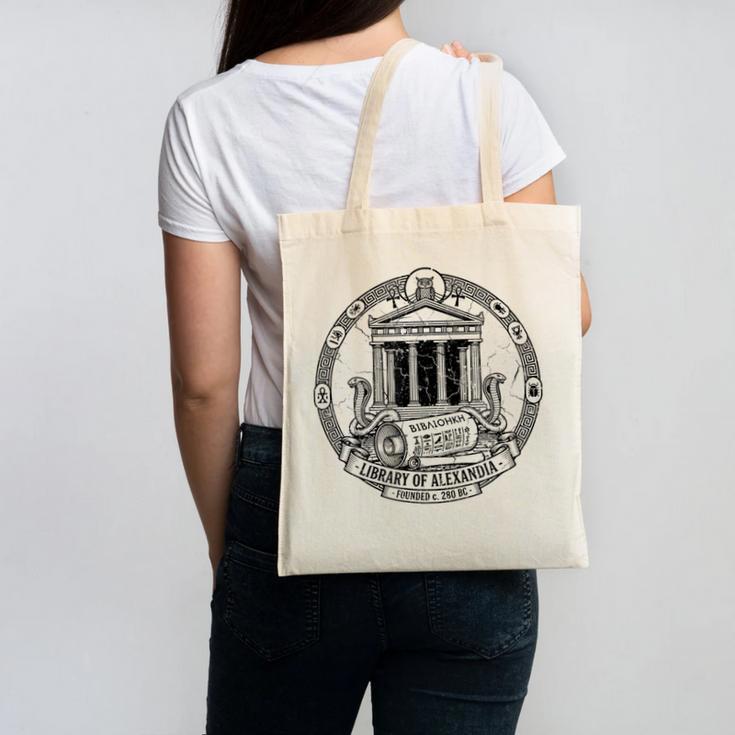 Library Of Alexandria Ancient Book Lover Librarian Books Canvas Tote Bag