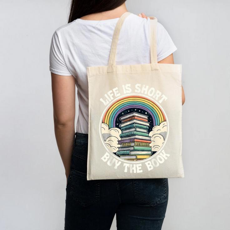 Life Is Short Buy The Book Reading Book Canvas Tote Bag