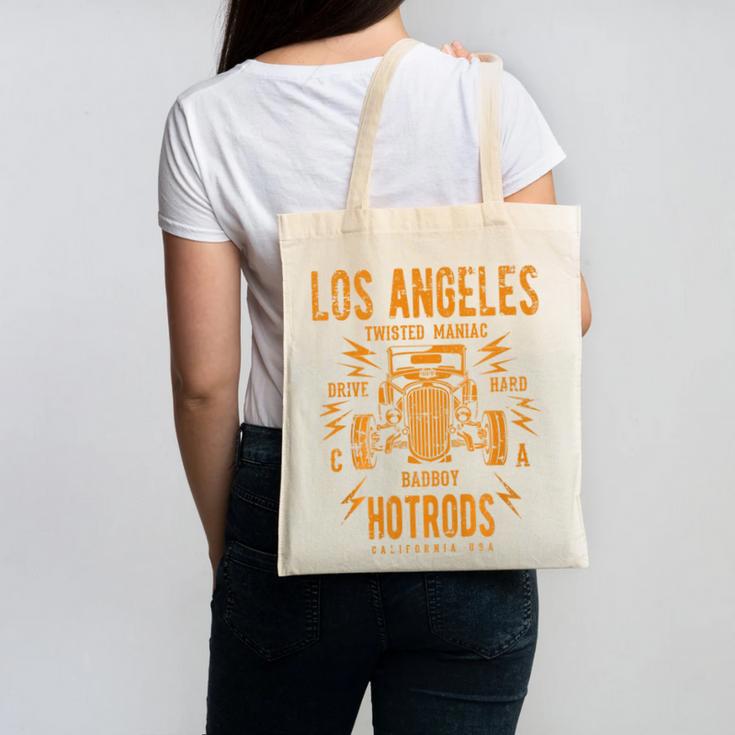 Los Angeles Hotrods Automotive Nostalgia Distressed Premium Tri-Blend Canvas Tote Bag