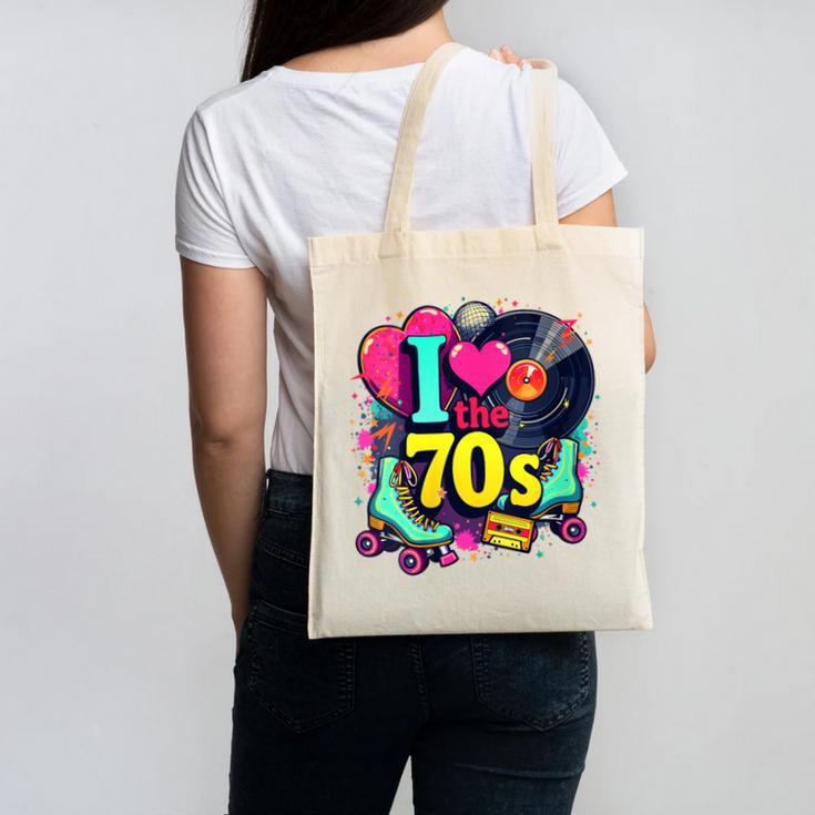 I Love The 70s Vintage Cassette Roller Vinyl Nostalgia 70s Canvas Tote Bag