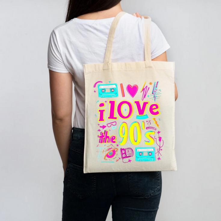 I Love The 90'S 90s Nostalgia Canvas Tote Bag