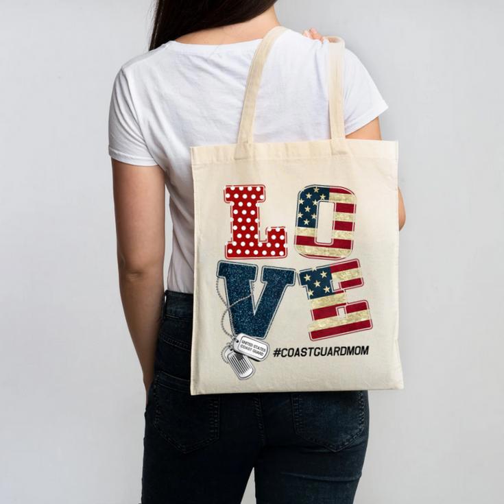 Love Coast Guard Mom Proud Coast Guard Graduation Mom Canvas Tote Bag
