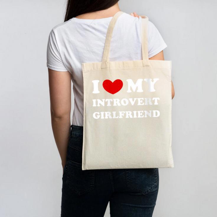I Love My Introvert Girlfriend I Heart My Introvert GF Canvas Tote Bag I Love My Introvert Girlfriend I Heart My Introvert GF Canvas Tote Bag