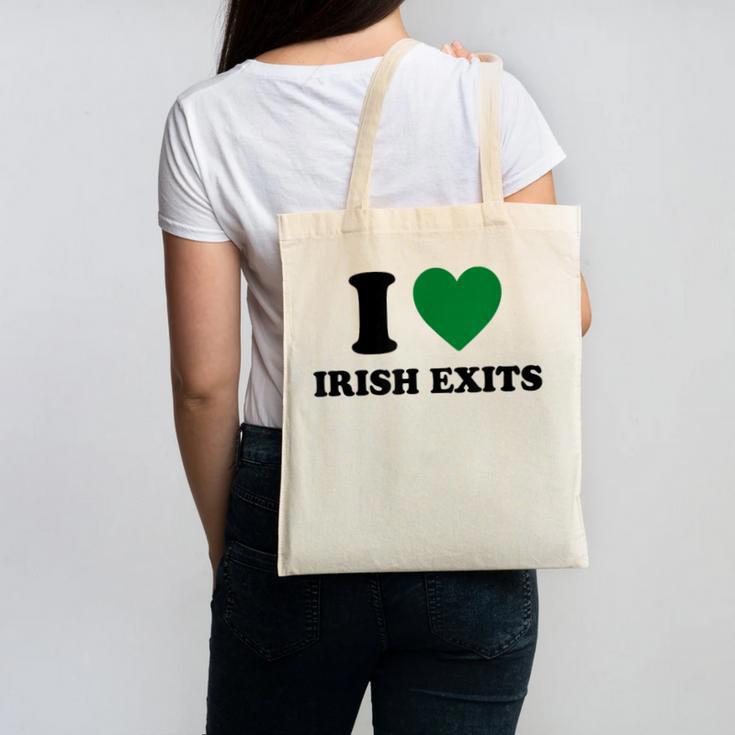 I Love Irish Exits St Patrick's Day Introvert Party Canvas Tote Bag