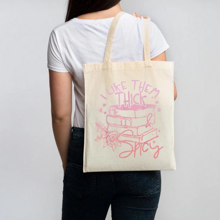 I Like Them Thick And Spicy Booktok Reader Canvas Tote Bag