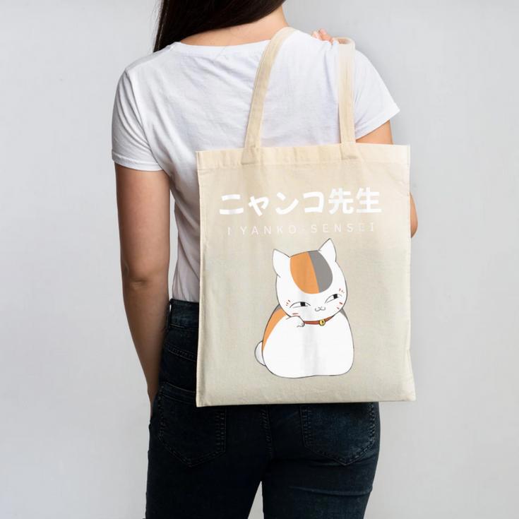 Madara Nyanko Sensei Natsume Yuujinchou Book Of Friends Cat Canvas Tote Bag Madara Nyanko Sensei Natsume Yuujinchou Book Of Friends Cat Canvas Tote Bag
