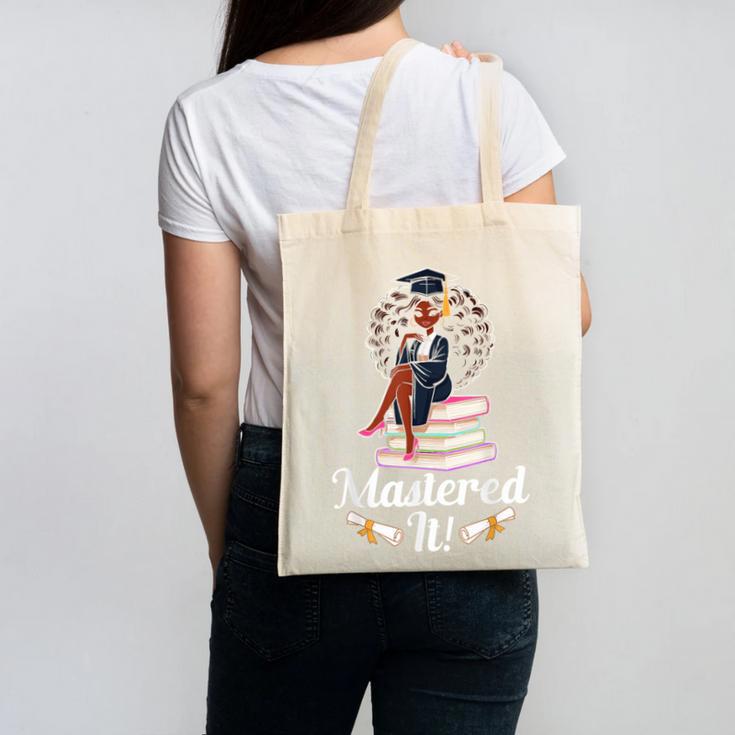 Mastered It Black Girl Masters Degree Graduation Black Queen Canvas Tote Bag