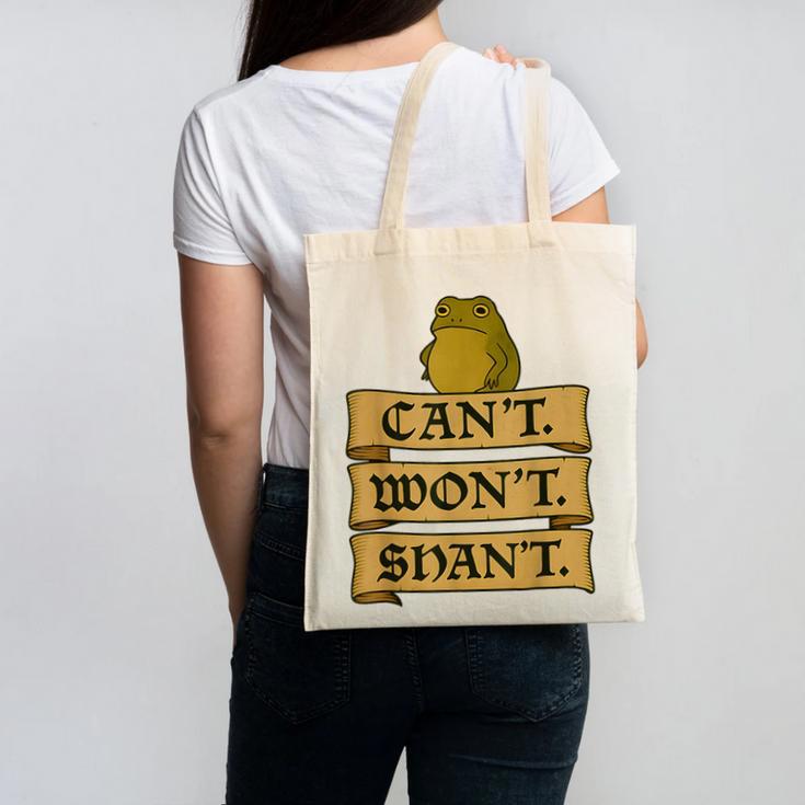 Medieval Frog Meme Sarcastic Introvert Humor Fantasy Canvas Tote Bag Medieval Frog Meme Sarcastic Introvert Humor Fantasy Canvas Tote Bag