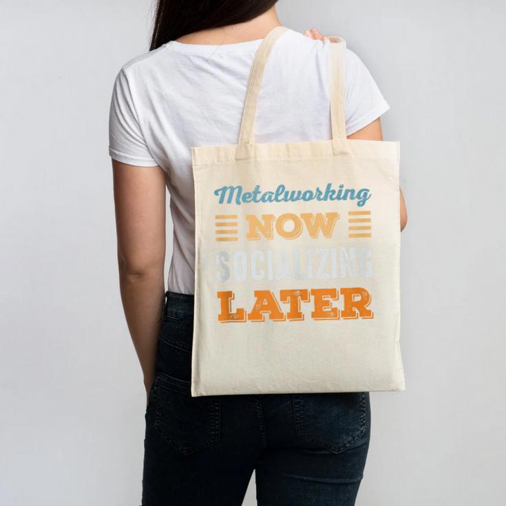 Metalworking Now Minimal Socializing Introvert Vintage Canvas Tote Bag Metalworking Now Minimal Socializing Introvert Vintage Canvas Tote Bag