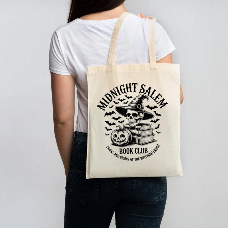 Midnight Salem Book Club Witchy Reads Canvas Tote Bag