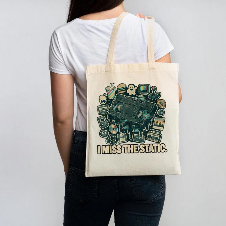 I Miss The Static Retro VHS Nostalgia Art Canvas Tote Bag