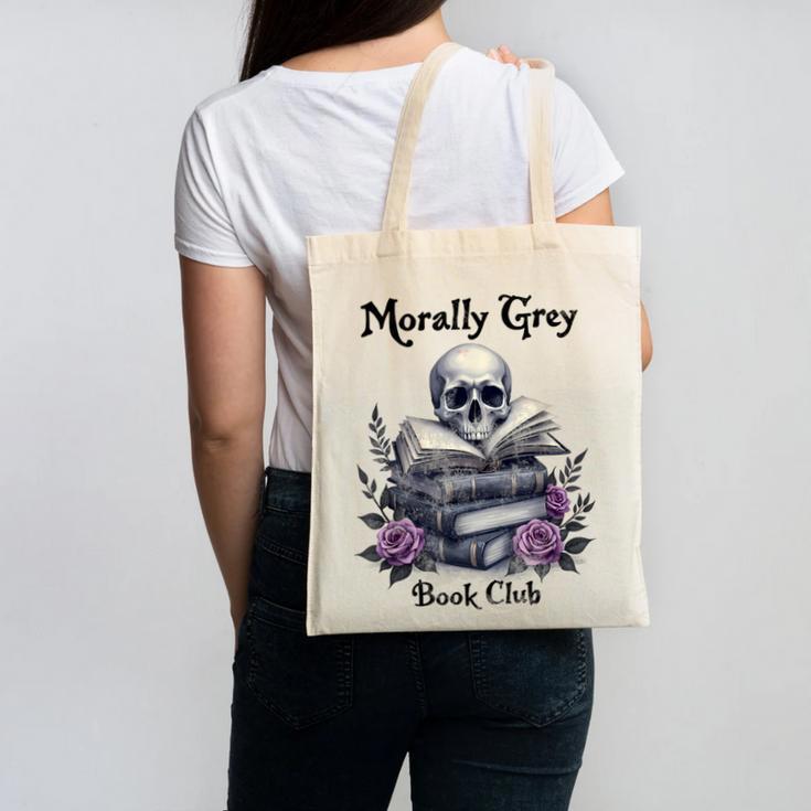 Morally Grey Book Club Gothic Vintage Style Canvas Tote Bag
