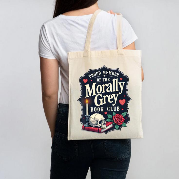 Morally Grey Merch Dark Romance Romantasy Smutty Book Lover Canvas Tote Bag
