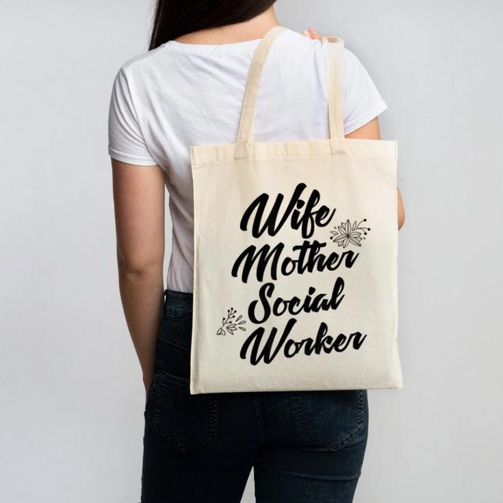 MSW Mom Graduation T-Shirt Social Worker Wife Mother Canvas Tote Bag