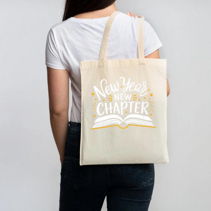 New Year New Chapter Happy New Year 2025 Book Premium Canvas Tote Bag