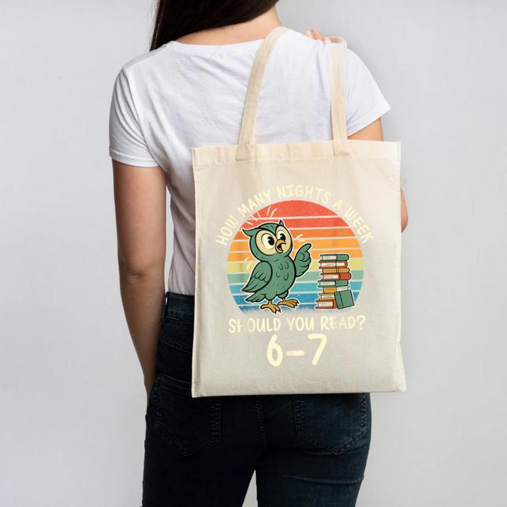 How Many Nights a Week Should You Read 67 Book Reading Meme Canvas Tote Bag How Many Nights a Week Should You Read 67 Book Reading Meme Canvas Tote Bag