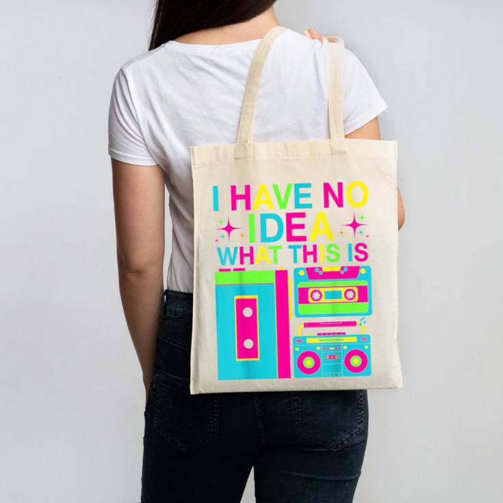 I Have No Idea What This Is Retro 70's 80's 90's Nostalgia Canvas Tote Bag