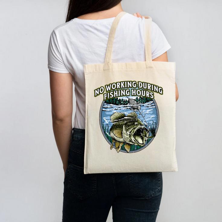 No Working Fishing Hours Introvert Lifestyle Antisocial Canvas Tote Bag