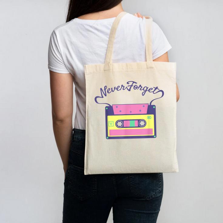 Nostalgia 1980s 80s 90s Costume Party Never Forget Canvas Tote Bag