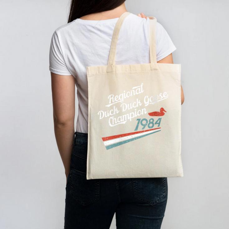 Nostalgia 80s Duck Goose Distressed Canvas Tote Bag