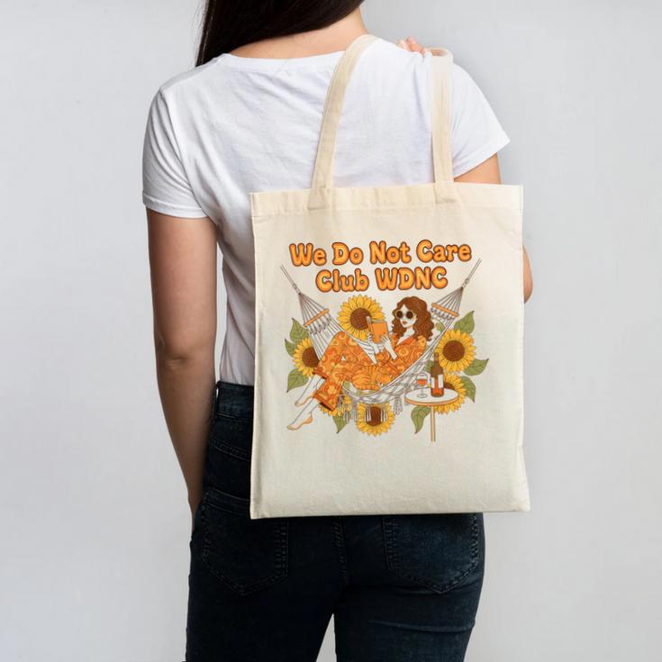 We Do Not Care Club WDNC Reading Book Boho Floral Canvas Tote Bag