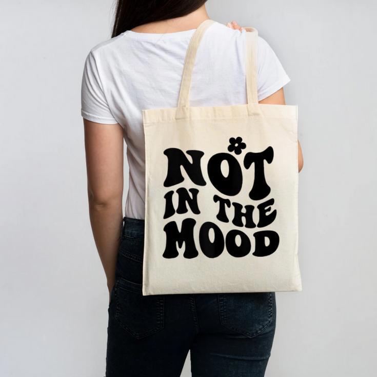 Not In The Mood Anti Social Introvert Sarcastic Retro Canvas Tote Bag