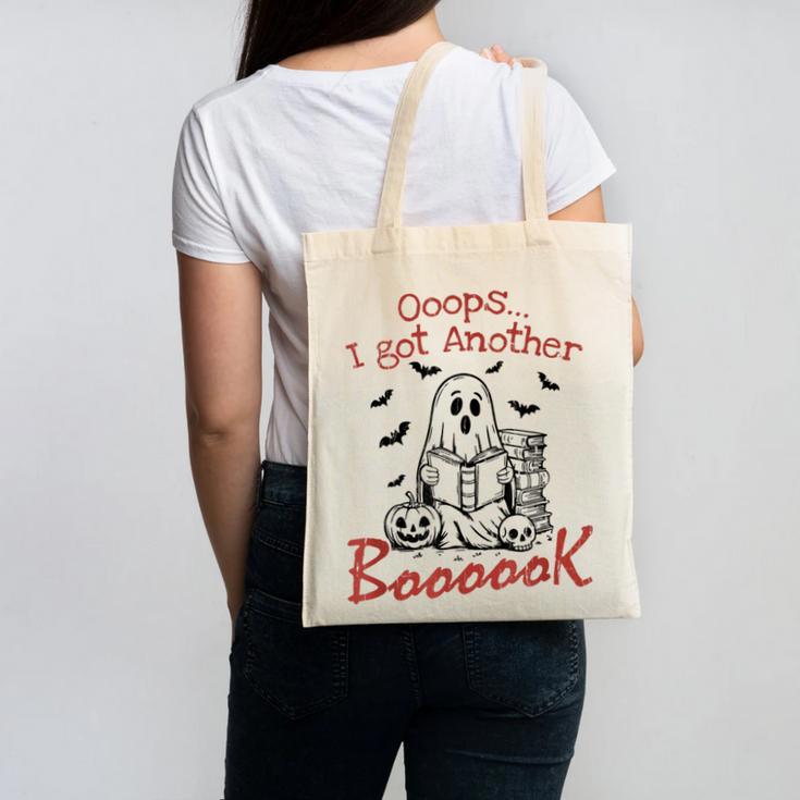 Oops I Got Another Book Boo Ghost Read Book Canvas Tote Bag