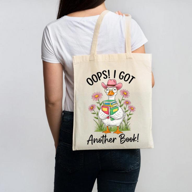 Oops I Got Another Book Cute Goose Librarian Reading Teacher Canvas Tote Bag