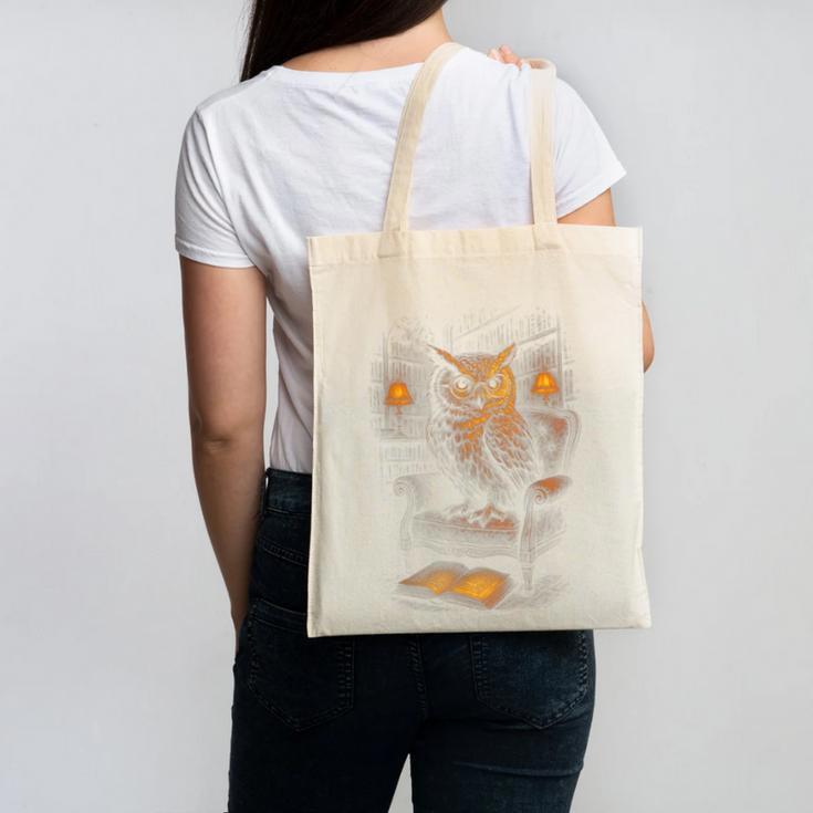Owl Library Books Wisdom Reading Vintage Scholar Canvas Tote Bag Owl Library Books Wisdom Reading Vintage Scholar Canvas Tote Bag
