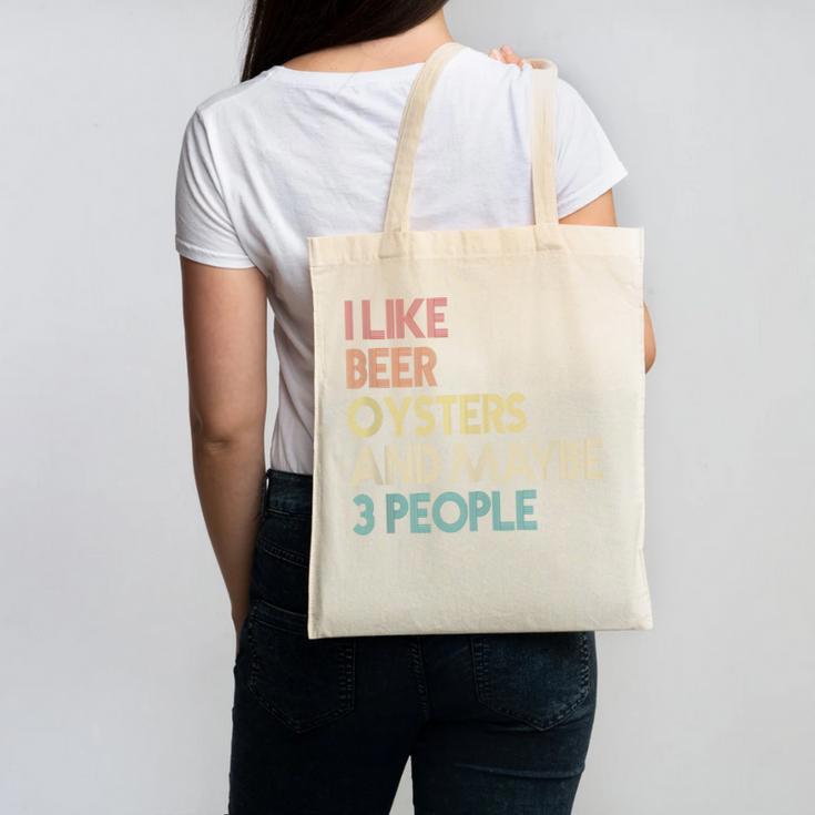 Oysters And Beer Lovers Introvert Quote Vintage Retro Canvas Tote Bag Oysters And Beer Lovers Introvert Quote Vintage Retro Canvas Tote Bag