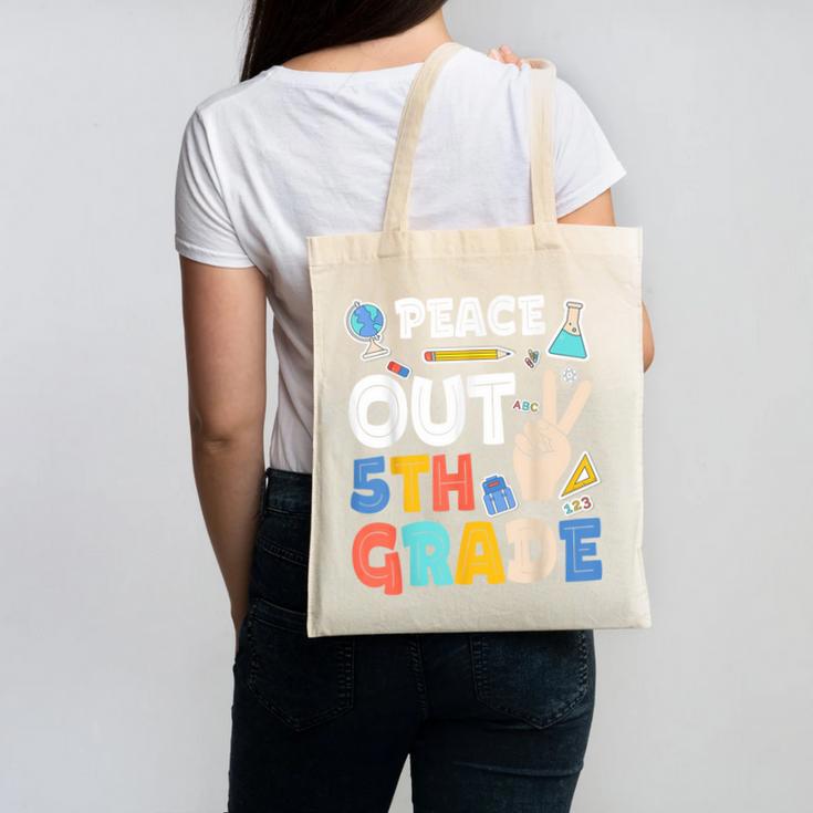 Peace Out 5th Grade Fifth Grade Graduation T-Shirt Canvas Tote Bag