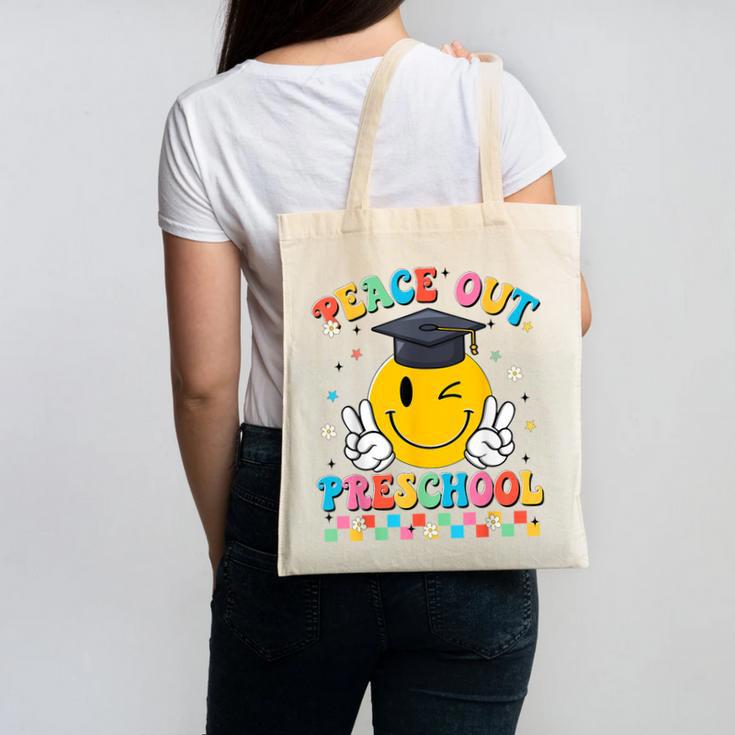 Peace Out Preschool Graduation Last Day Teachers Boys Girls Canvas Tote Bag