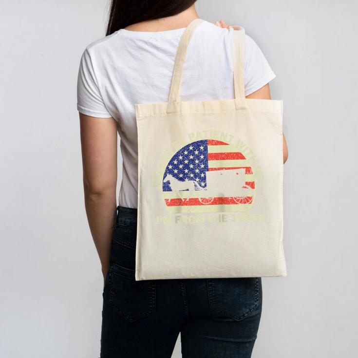Please Be Patient With Me I'm From The 1900s Dad Vintage Raglan Baseball Tee Canvas Tote Bag