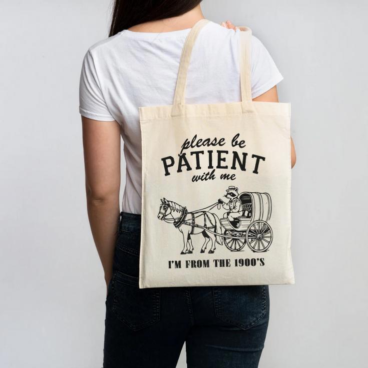 Please Be Patient I'm From The 1900s Raccoon Lover Premium Canvas Tote Bag
