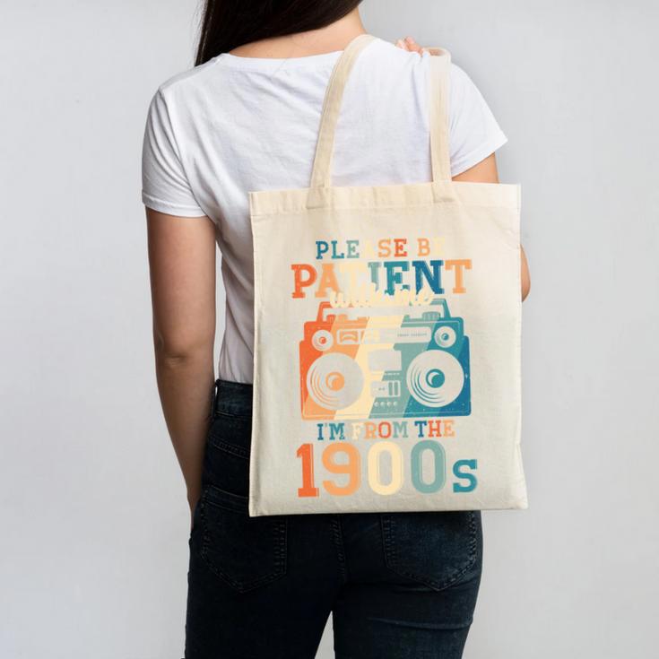 Please Be Patient With Me I'm From The 1900s Retro 90s Dad Canvas Tote Bag