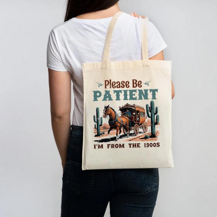 Please Be Patient I'm From The 1900s Stagecoach Western Vint Premium Tri-Blend Canvas Tote Bag