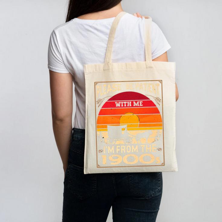 Please Be Patient I'm From The 1900s Sunset Vintage Wagon Premium Canvas Tote Bag Please Be Patient I'm From The 1900s Sunset Vintage Wagon Premium Canvas Tote Bag