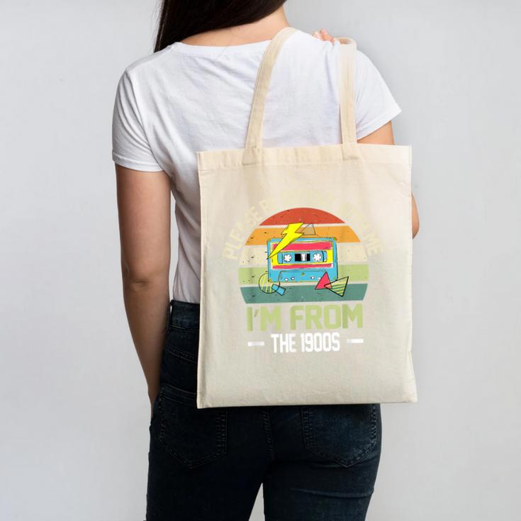 Please Be Patient With Me I'm From The 1900s Vintage Cassett Canvas Tote Bag