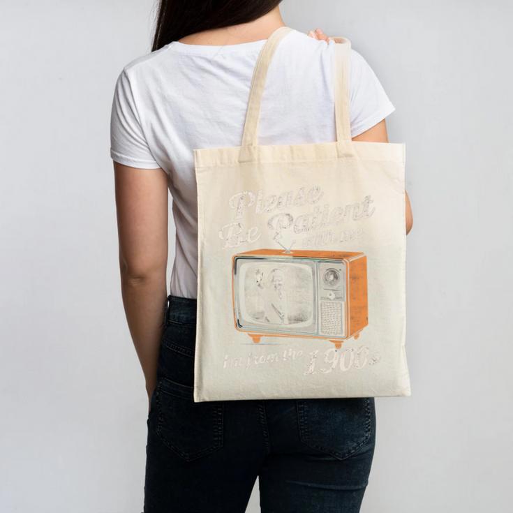 Please Be Patient With Me I'm From The 1900s Vintage TV Premium Canvas Tote Bag