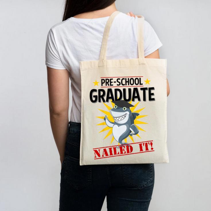 Pre K Nailed It Shirt 2019 Shark Graduation TShirt Canvas Tote Bag
