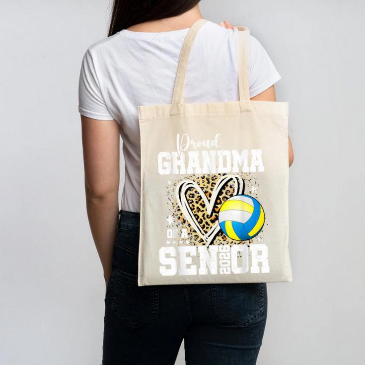 Proud Grandma Of A 2026 Senior Volleyball Graduation Leopard Canvas Tote Bag