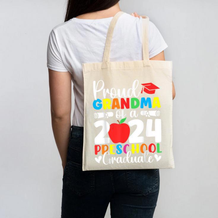 Proud Grandma Of Class Of 2024 Preschool Graduate Graduation Canvas Tote Bag