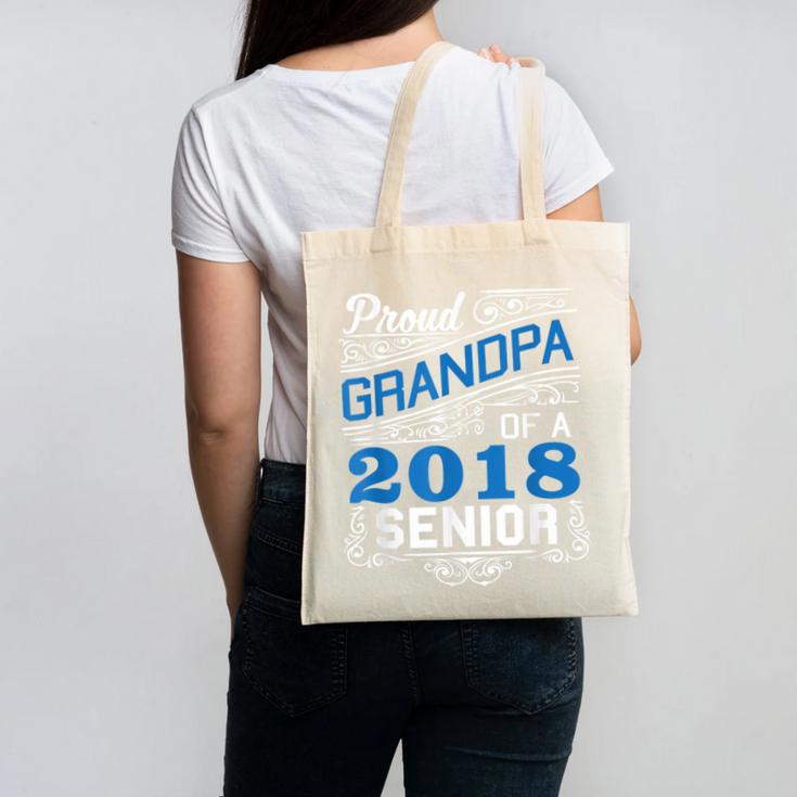 Proud Grandpa Of 2018 Senior T-Shirt Student Graduation Canvas Tote Bag