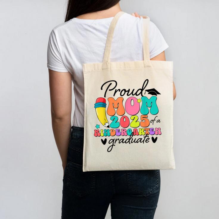 Proud Mom Class Of 2025 Kindergarten Graduate Graduation Canvas Tote Bag
