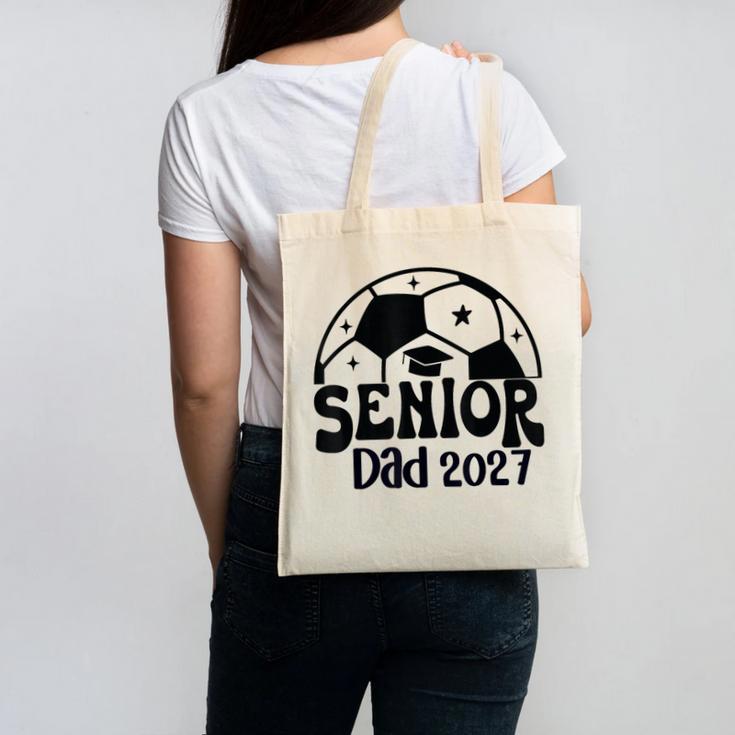 Proud Senior Dad Soccer Class Of 2027 Graduation Graduate Canvas Tote Bag