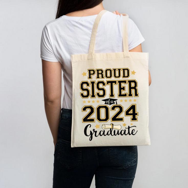Proud Sister Of A 2024 Graduate Senior Graduation Canvas Tote Bag