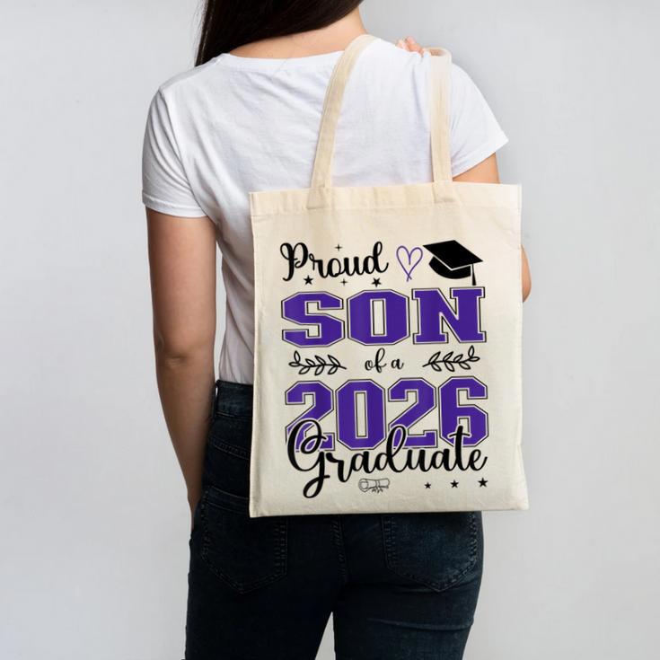 Proud Son Of a Class Of 2026 Graduate For Graduation Canvas Tote Bag