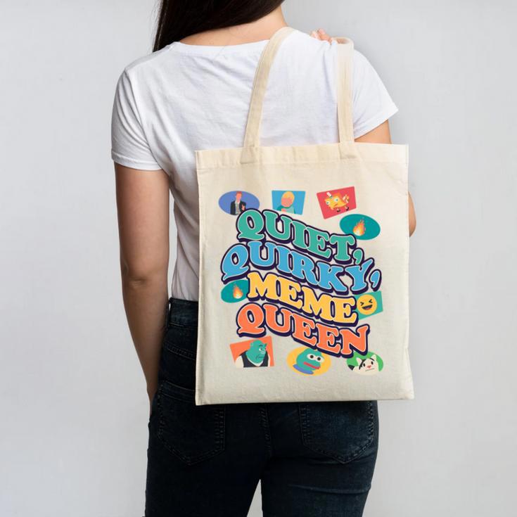 Quiet Quirky Meme Queen Introvert Anti People Meme Lovers Canvas Tote Bag