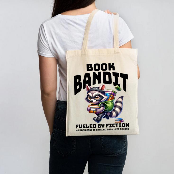 Racoon-Bookworm-Book Bandit-Fueled By Fiction Canvas Tote Bag