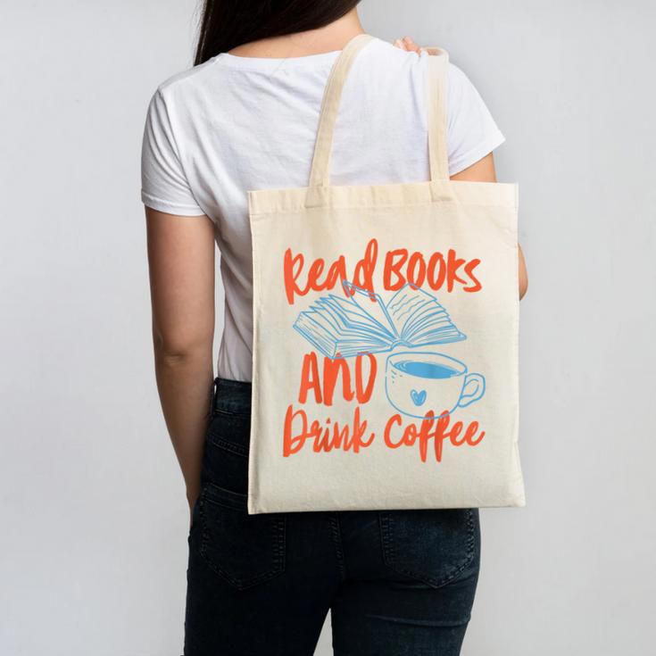 Read Book And Drink Coffee Book Club Reading Canvas Tote Bag